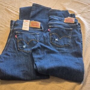 Levi's 711 Skinny Mid Rise Jeans - Deep Blue